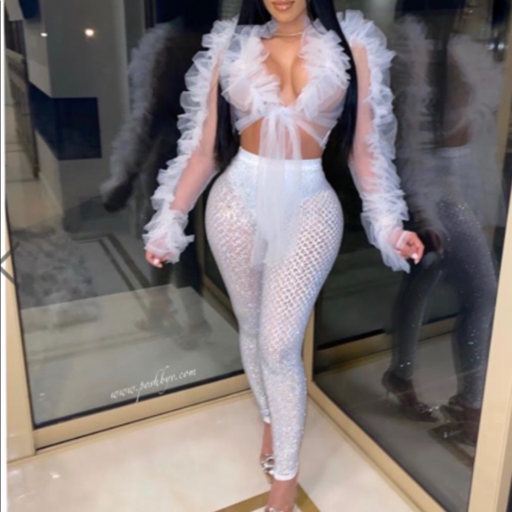 Sparkle rhinestone pant set